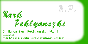 mark peklyanszki business card